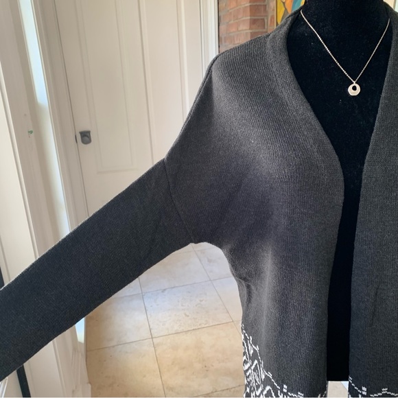 🏷️ Old Navy Border Stitch Geometric Open Front Cozy Cardigan S - Picture 3 of 10